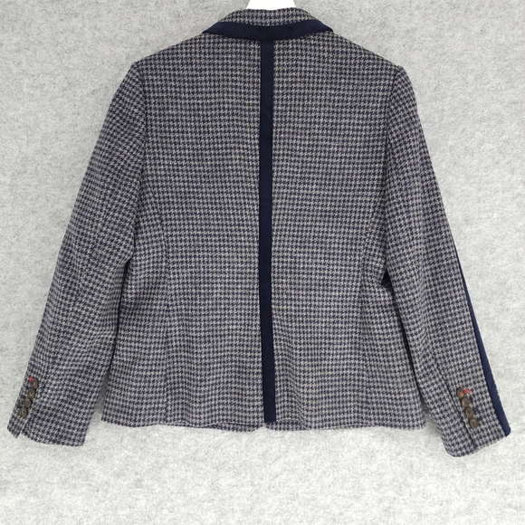 Boden English Tweed Houndstooth Navy Blazer - Picture 2 of 8